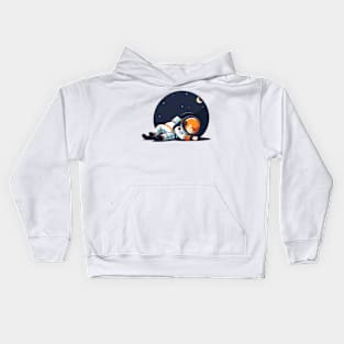 Astronaut sleeping in space Kids Hoodie